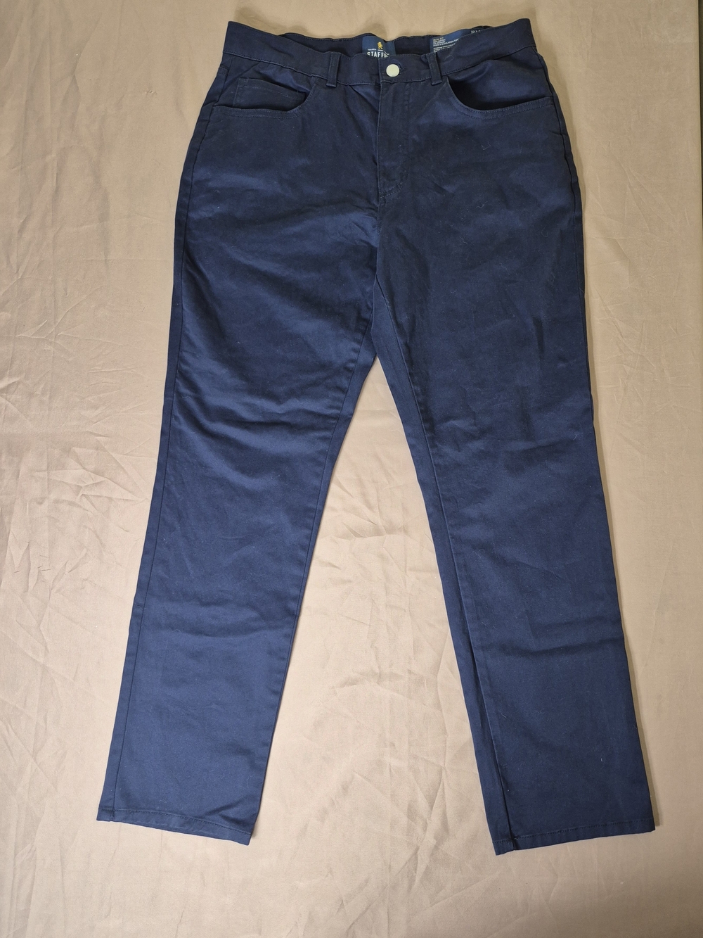 Stafford Men's Navy Blue Flat Front Chino Pants 32x30 Excellent Condition